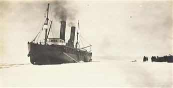 (RUSSIA--SIBERIA) An album with 84 photographs documenting the reconstruction of two ships at Lake Baikal to continue the Trans-Siberia